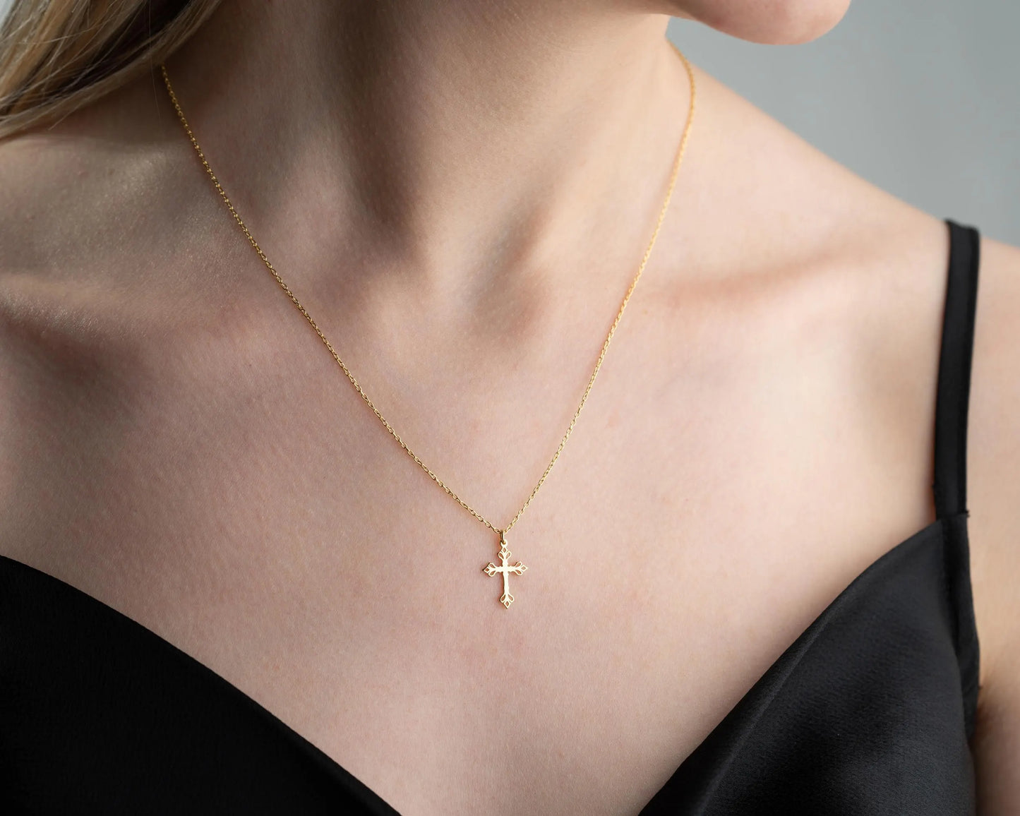 Grace & Glow Cross Necklace – Faith Wrapped in Pure Elegance