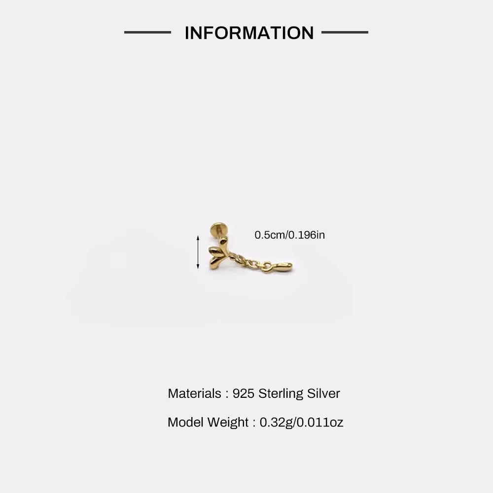 1PC Smooth Love Mini Exquisite Puncture Ear Bone Nail for Women Ins 925 Sterling Silver Geometric Zircon Stud Earring New