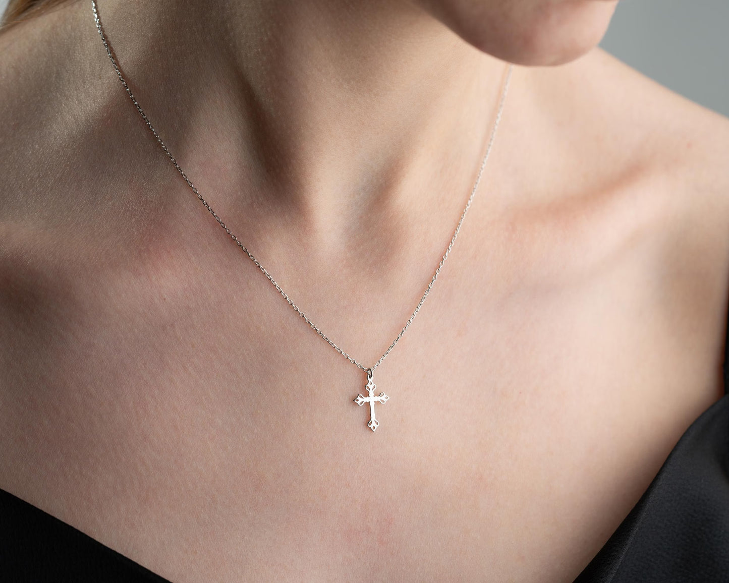 Grace & Glow Cross Necklace – Faith Wrapped in Pure Elegance