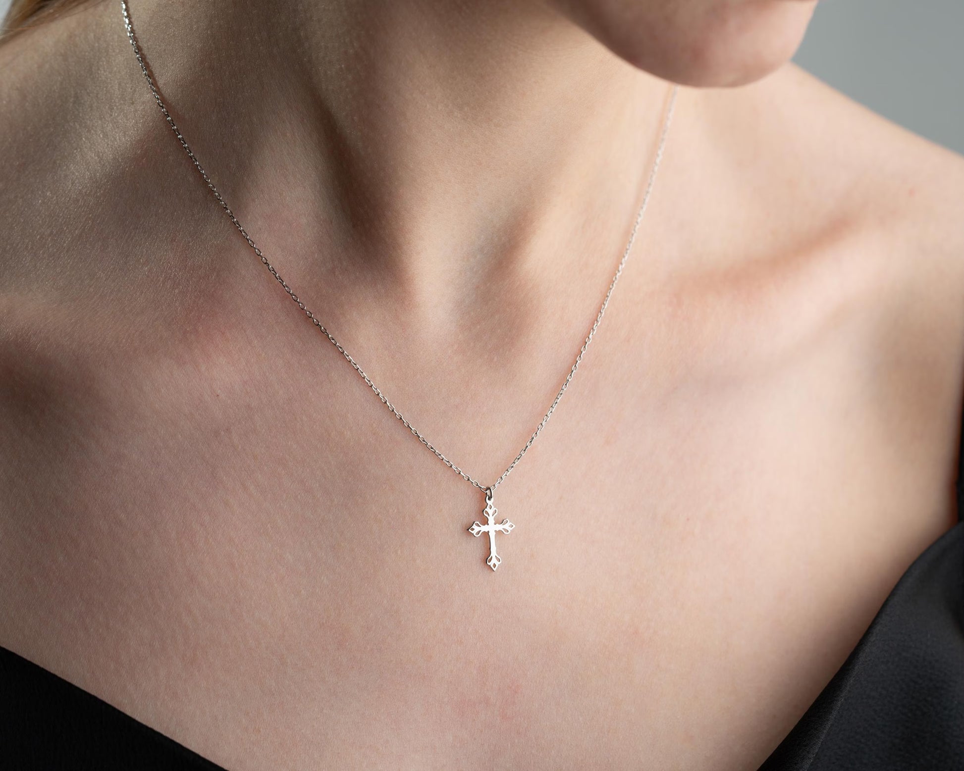 Grace & Glow Cross Necklace – Faith Wrapped in Pure Elegance