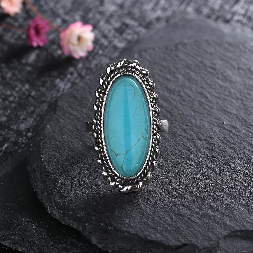 Desert Bloom Turquoise Ring – A Statement of Earthy Elegance