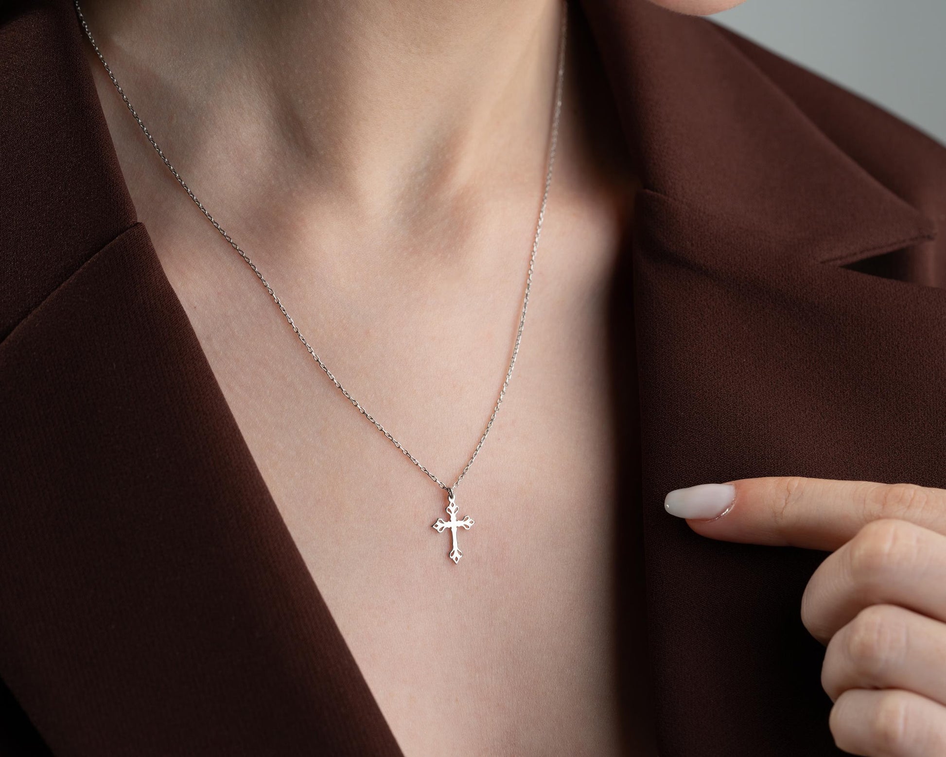 Grace & Glow Cross Necklace – Faith Wrapped in Pure Elegance